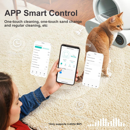 App Control WiFi Self Cleaning Cat Litter Box