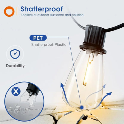 150FT Dimmable LED Patio String Lights