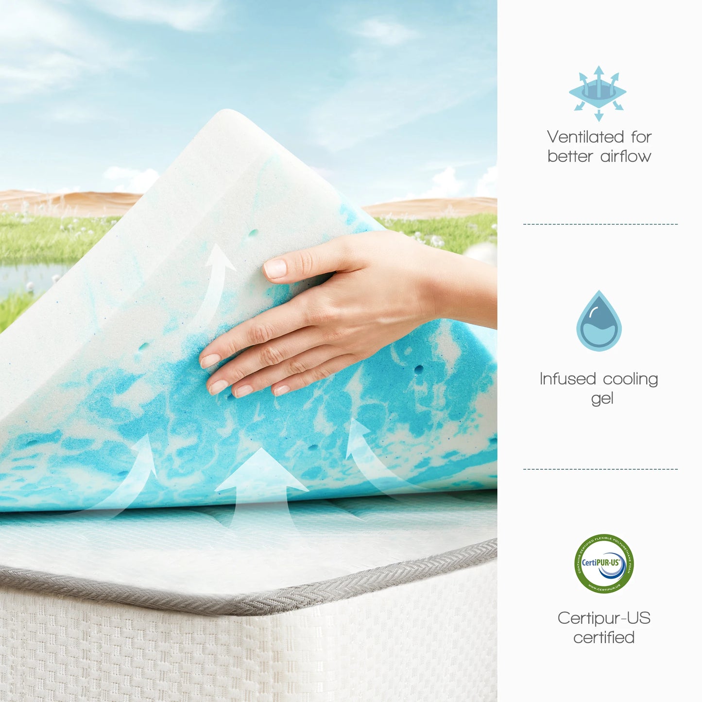 4 Inch Gel Infused Cooling Mattress Topper