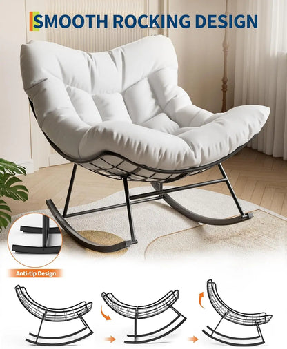 Outdoor/Indoor Oversized Rocking Chair with Footrest