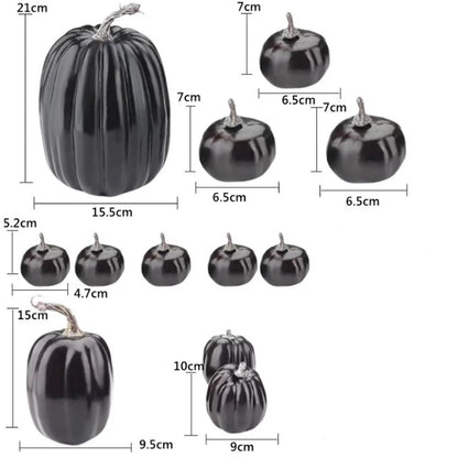 Artificial Black Pumpkin Set
