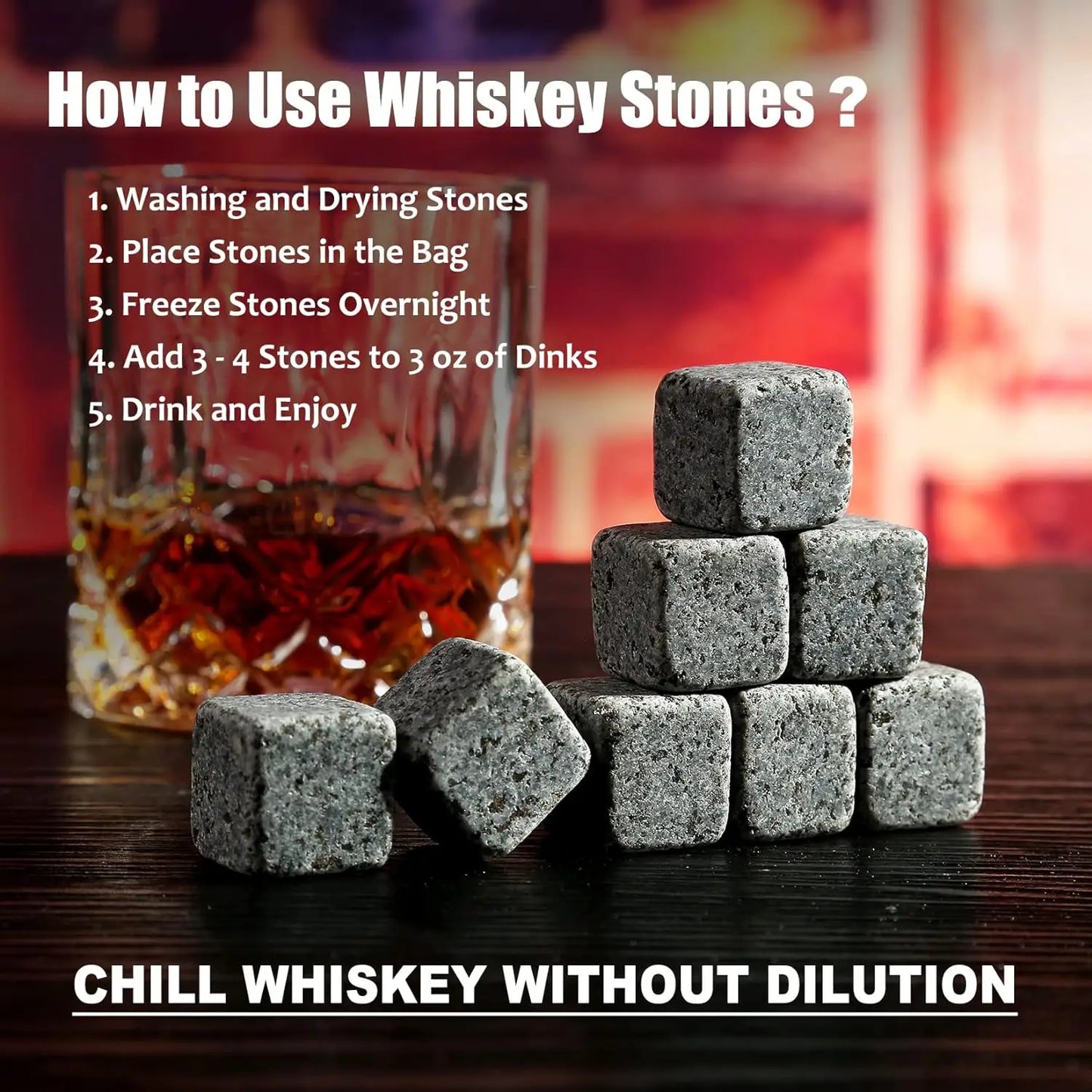 Whiskey Stones & Glasses Set