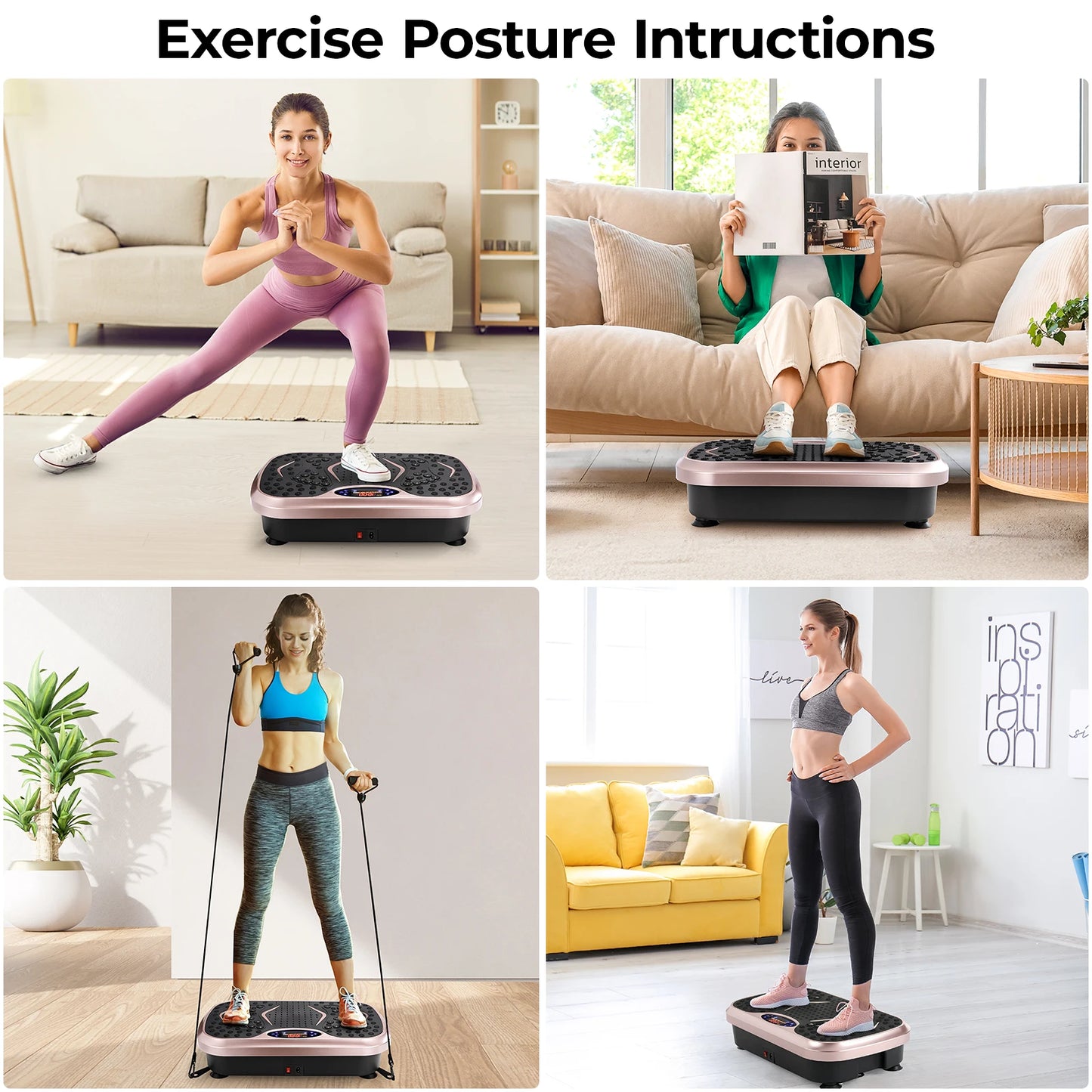 Whole Body Workout Vibration Plate w/ Loop Bands