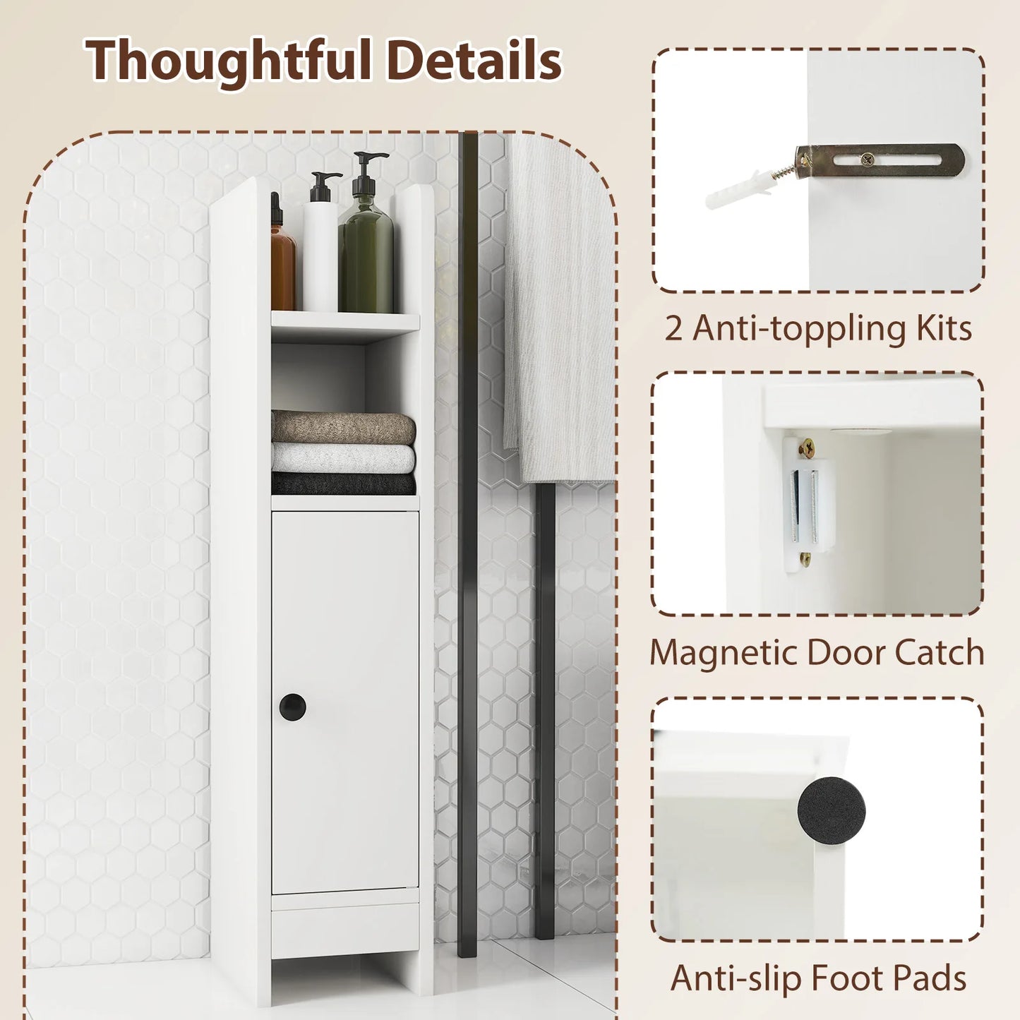 Bathroom Storage Cabinet with Shelving