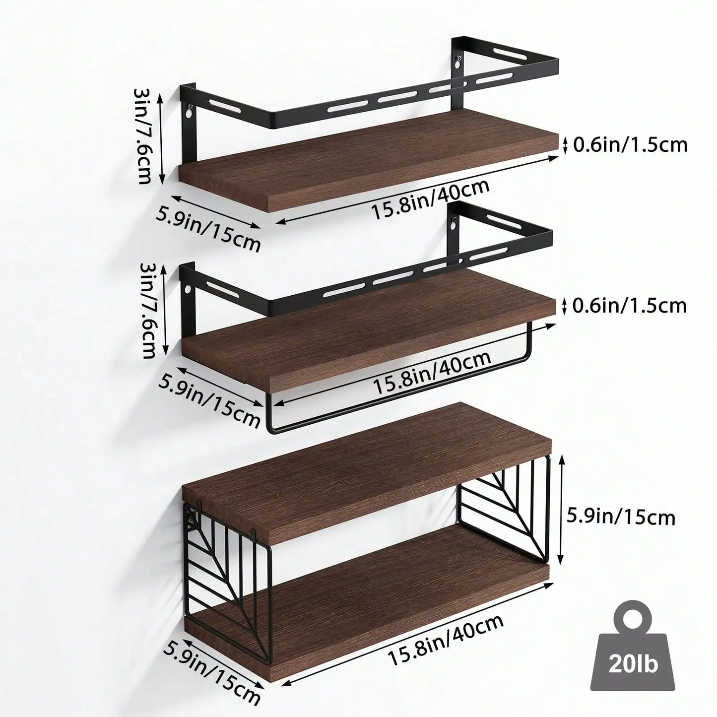 Floating Rustic Wood Bathroom Shelves