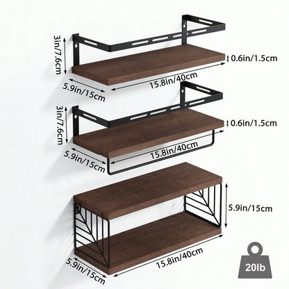Floating Rustic Wood Bathroom Shelves