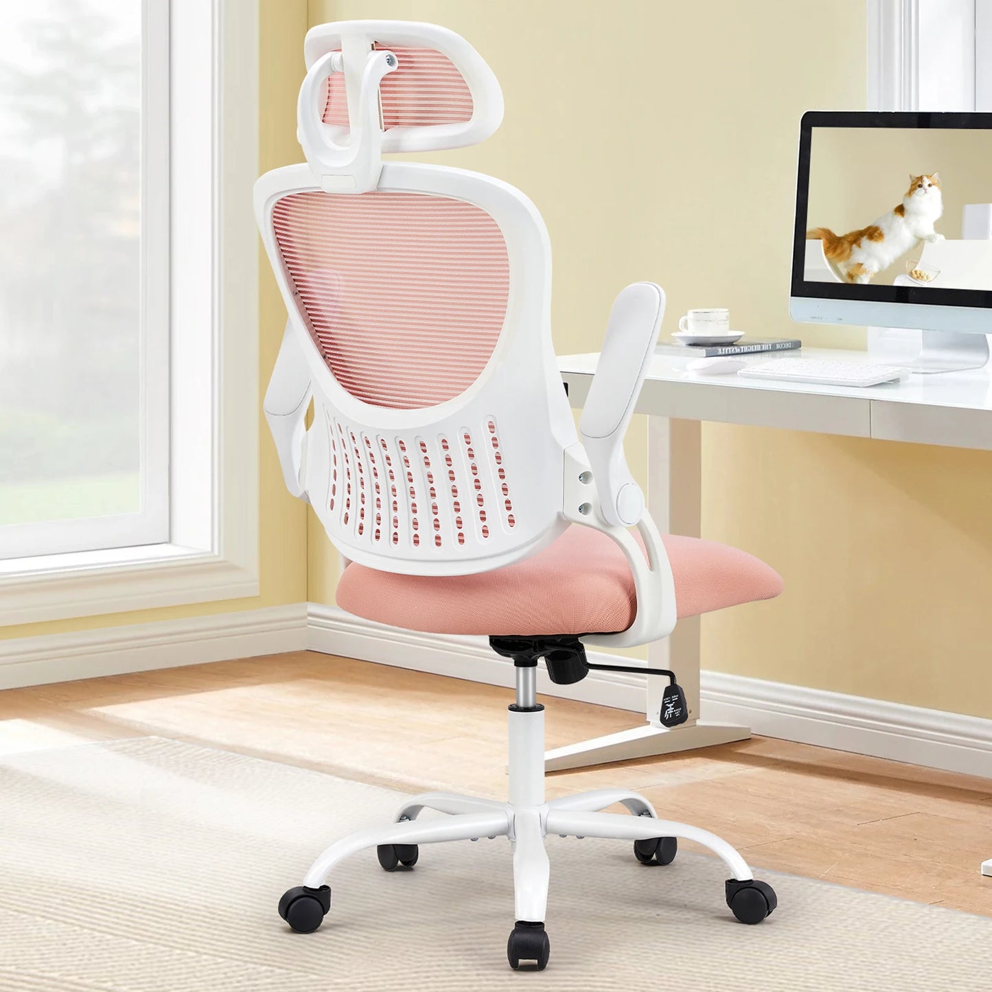 JHK Office Chair Lumbar Support Adjustable Headrest & Arms