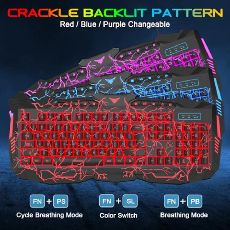 Gaming Keyboard Mouse Headset Combo