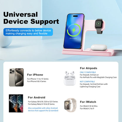 3 In 1 Magnetic Charger Stand for Multiple Devices