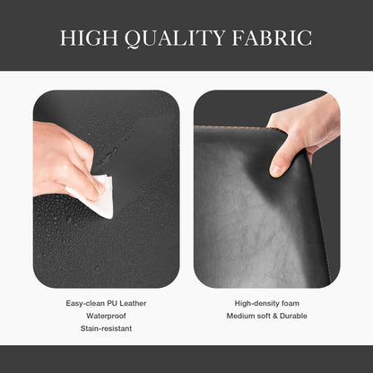 Set of 2 Modern Faux Leather Counter Height Bar Stools