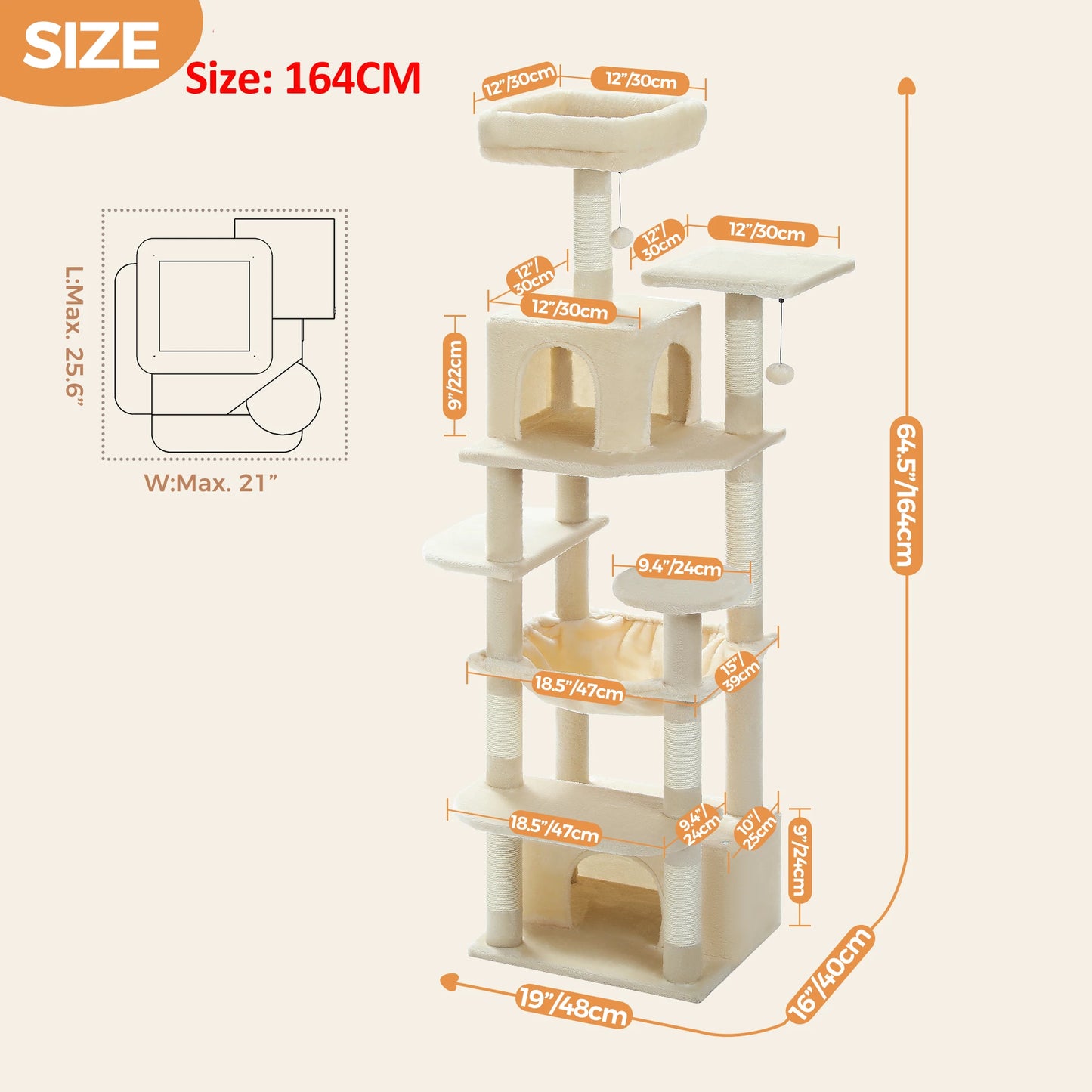 Large Tree & Tower for Indoor Cats With Scratching Posts