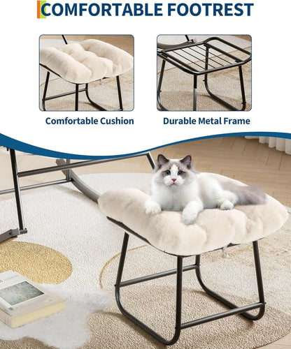 Outdoor/Indoor Oversized Rocking Chair with Footrest