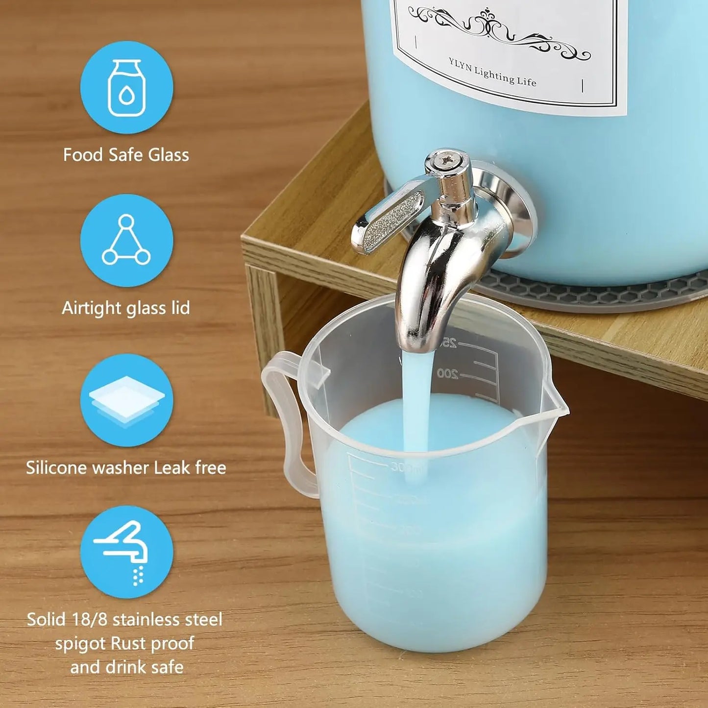 2-Pack Glass Dispenser with Stand
