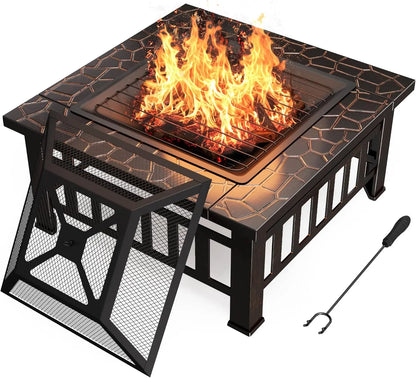 32 Inch Metal Fire Pit Table