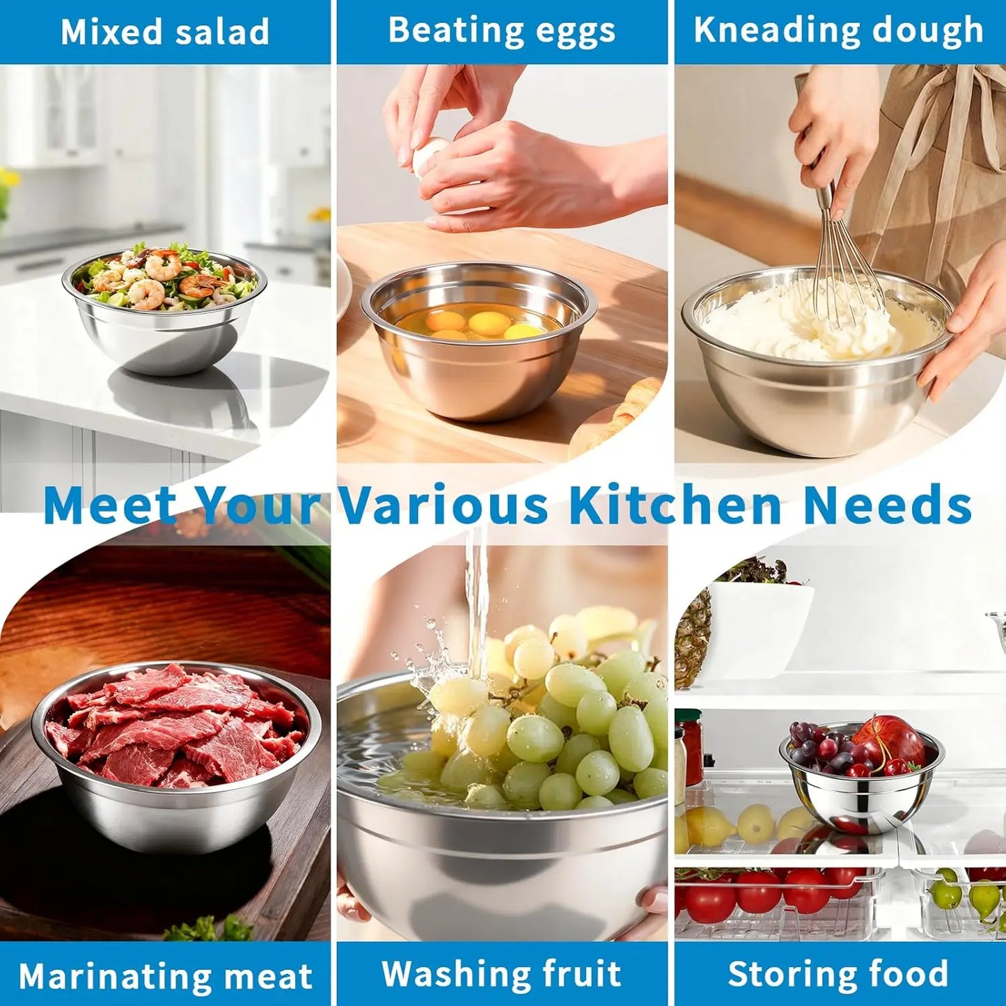 7-Piece Stainless Steel Mixing Bowl Set