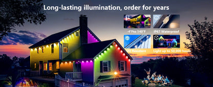 Smart Permanent Outdoor Lights with Music Sync