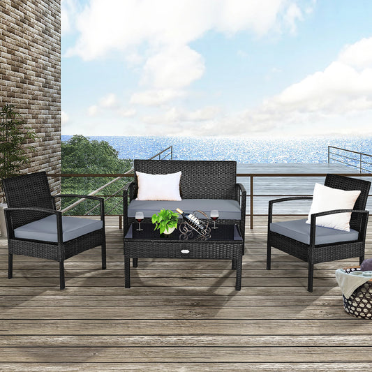 4pcs Outdoor Wicker Set