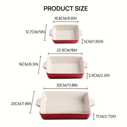 3pcs/Set Ceramic Bakeware Set