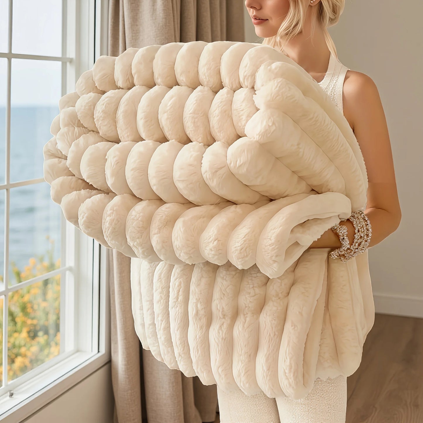 Super Soft Faux Rabbit Fur Blanket