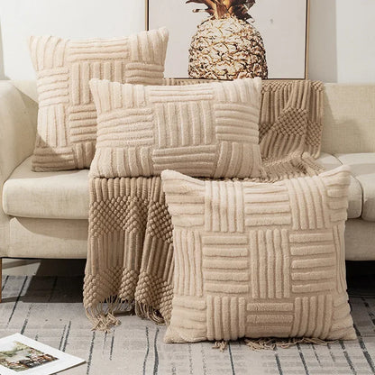 1pc Boho Faux Fur Throw Pillow Covers