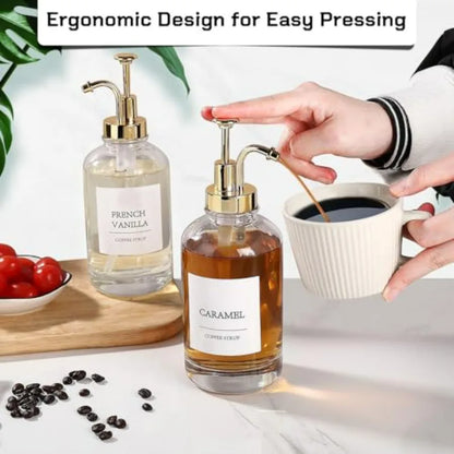 4 pk Syrup Dispensers with Labels