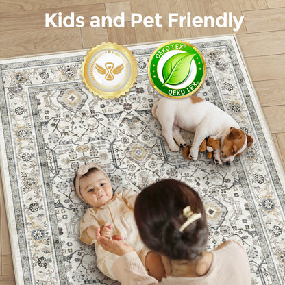 Vintage Style, Washable Area Rug