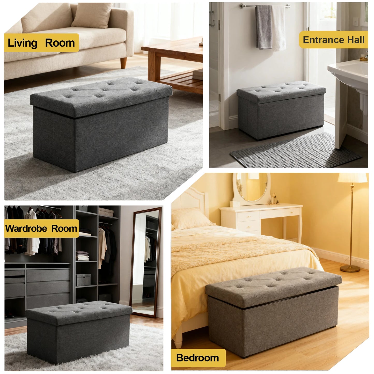 Heavy-Duty, Multi-Purpose Storage Ottoman