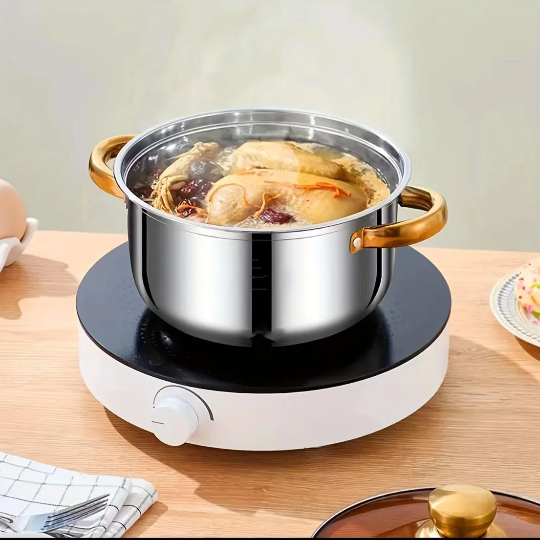 5-Piece Golden Stainless Steel Cookware Set