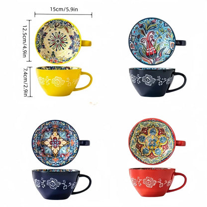 Hand Painted Ceramic Bohemian Mug