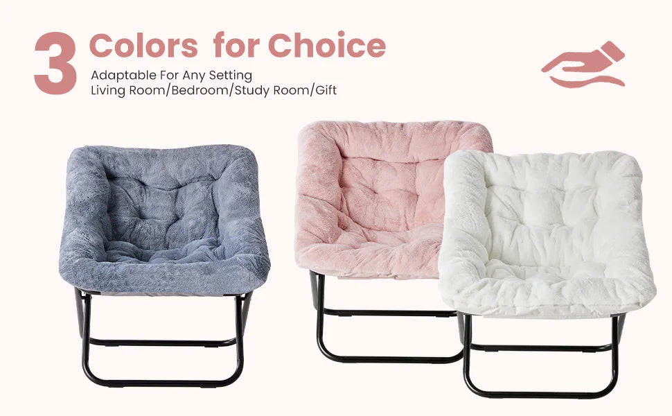 Cozy Saucer Chair with Soft Faux Fur