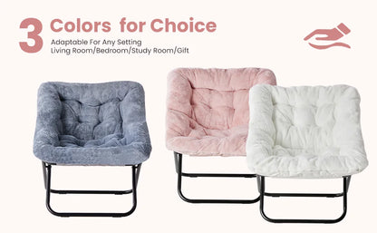 Cozy Saucer Chair with Soft Faux Fur