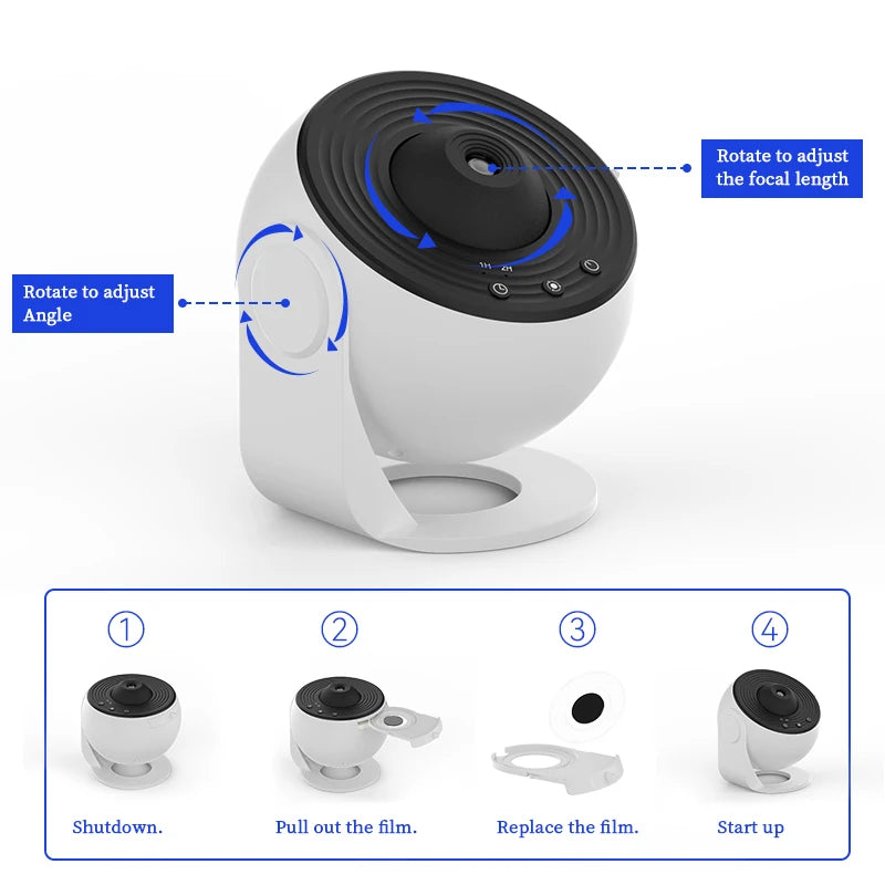 360° Night Light Galaxy Projector Lamp