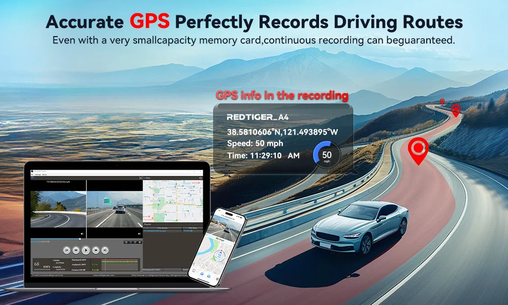 4k Dash Cam Front and Rear Drive Recorder