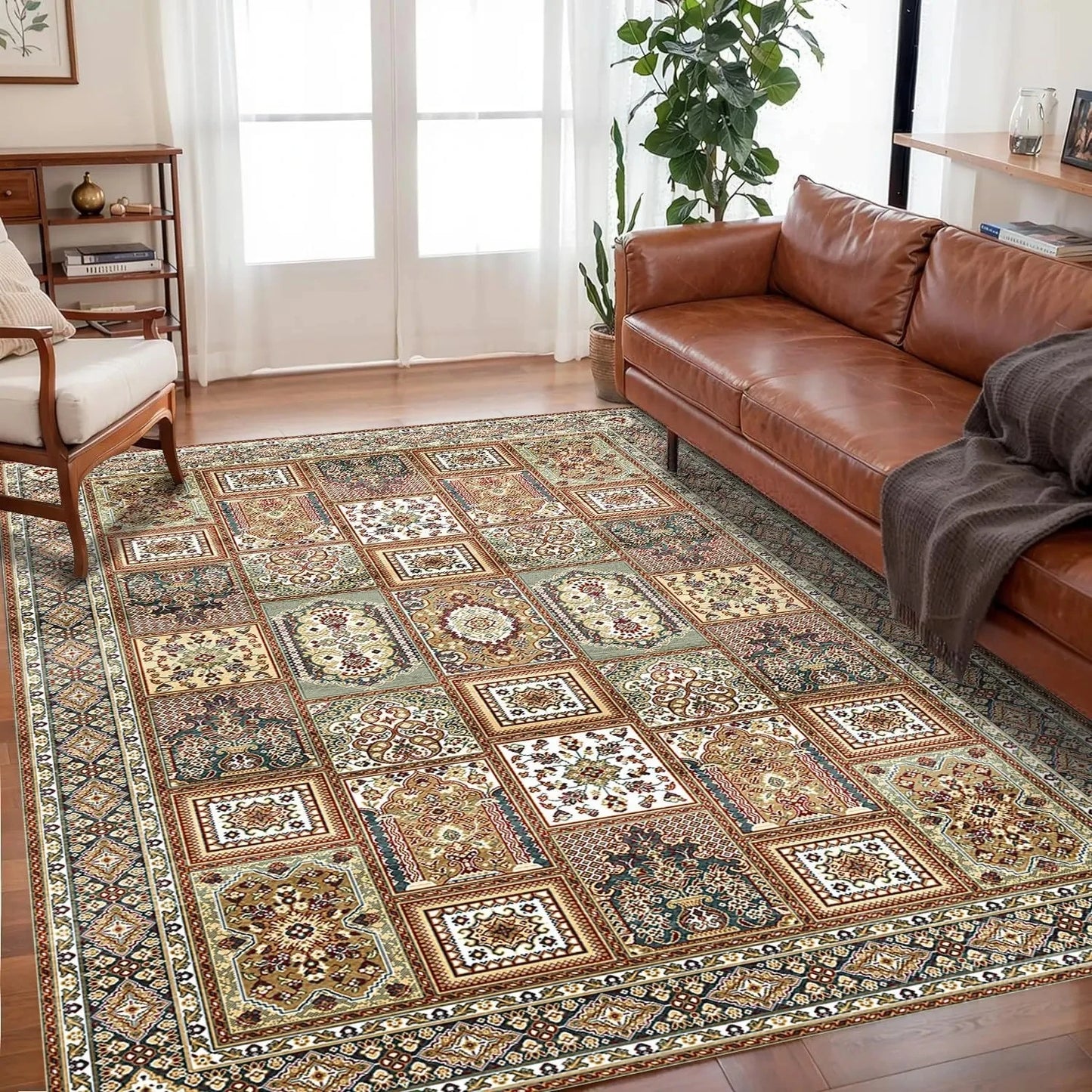 VIKAMA Bohemian Crystal Velvet Anti-Slip Rug