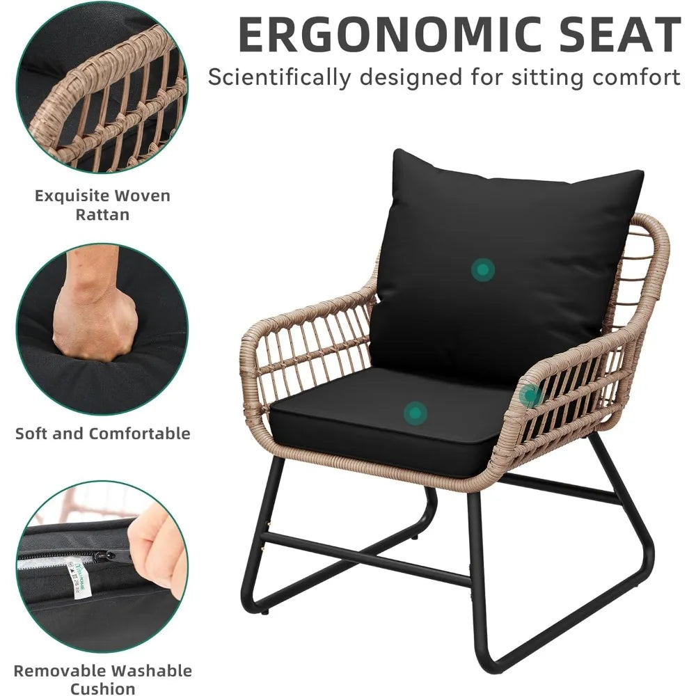 Outdoor Wicker Patio Set of  4