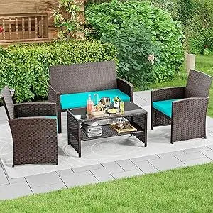 Outdoor Wicker Patio Set of  4