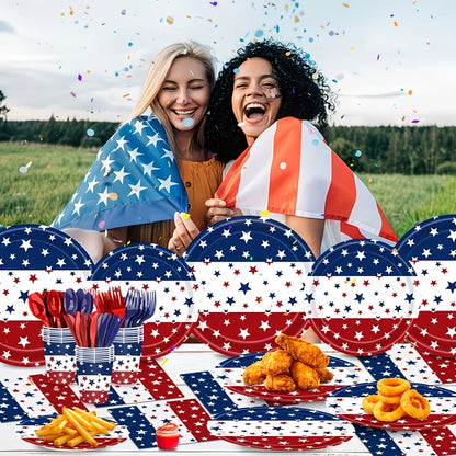 138pcs Patriotic Themed Tableware Set