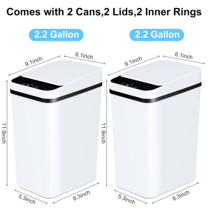 2 Pk 12L Slim Automatic Sensor Trash Cans