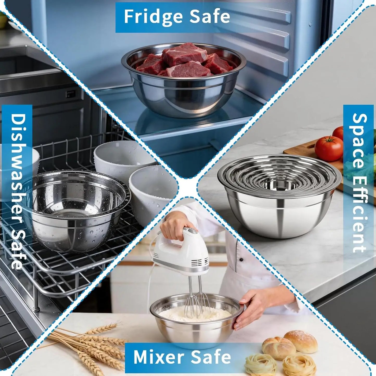 7-Piece Stainless Steel Mixing Bowl Set