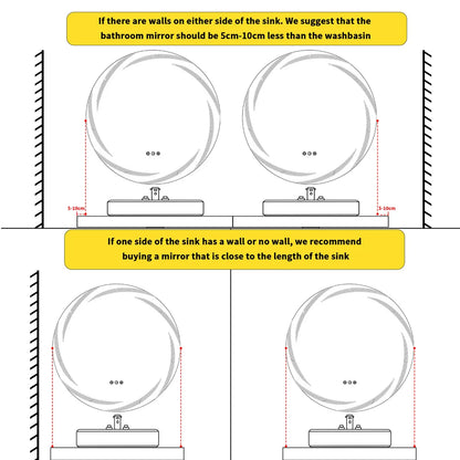 80cm Round LED Bathroom Mirror