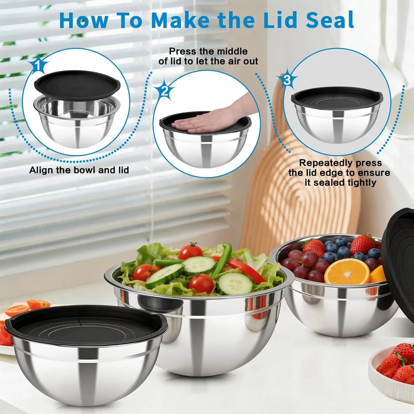 7-Piece Stainless Steel Mixing Bowl Set