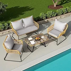 Outdoor Wicker Patio Set of  4