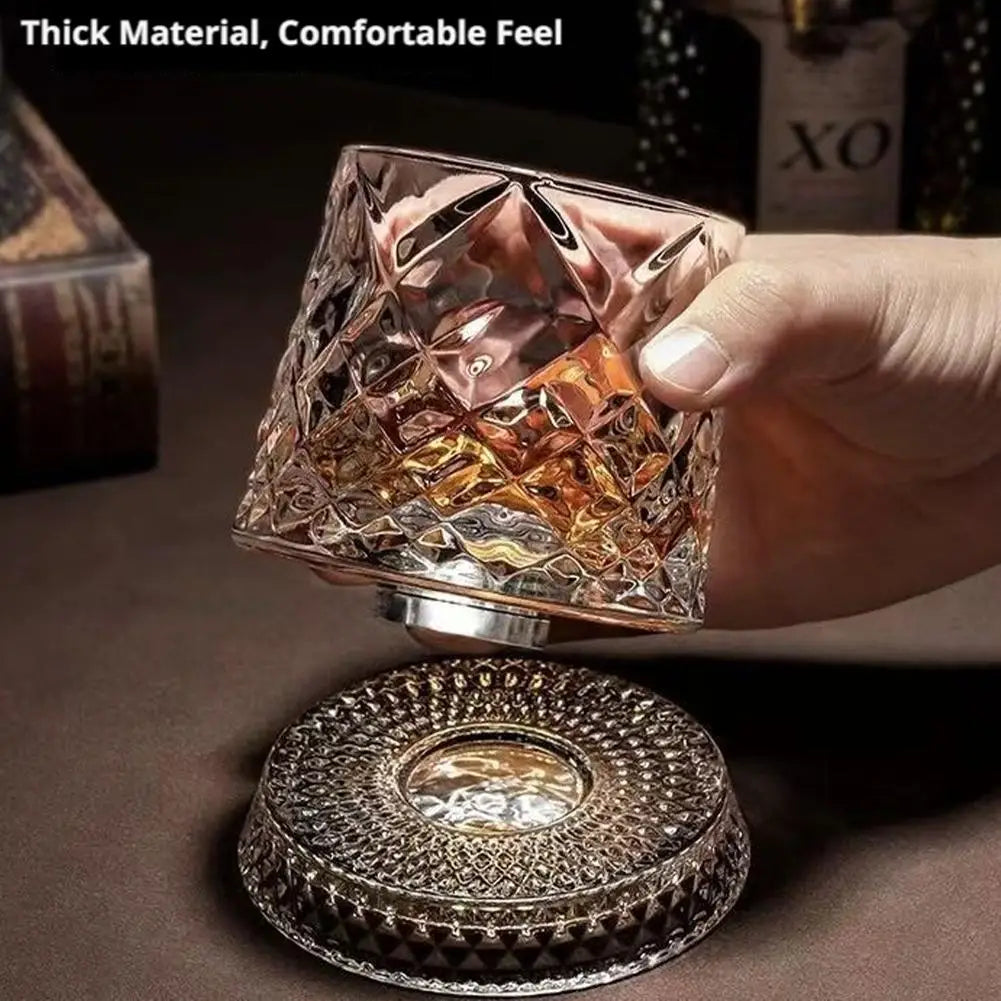 Rotating Whiskey Glass with Base