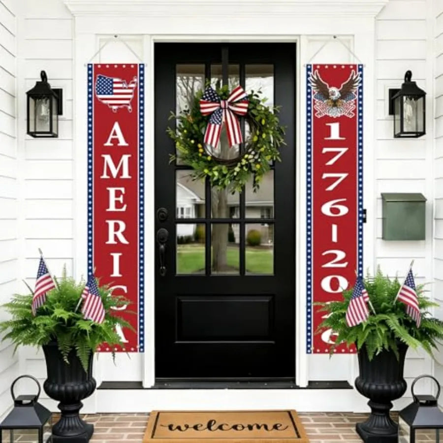 2 Pk 250th Anniversary Patriotic Hanging Banner