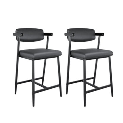 2PCS Modern Bar Stools Set with Back & Wider Seat
