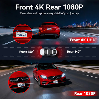 4k Dash Cam Front and Rear Drive Recorder