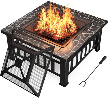 32 Inch Metal Fire Pit Table