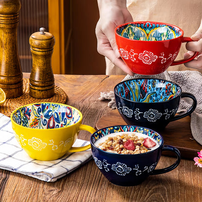 Hand Painted Ceramic Bohemian Mug