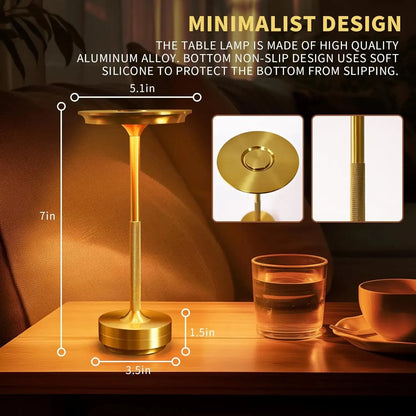 2PCS Rechargeable Wireless Table Lamp USB-C