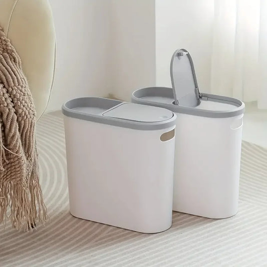 Large Bathroom Trash Can with Push Open Lid